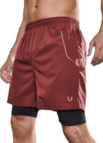 NORTHYARD Men's 2 in 1 Workout Shorts 5" Running Athletic