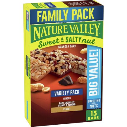 Nature Valley Granola Bars, Sweet and Salty Nut, Variety Pack, 15
