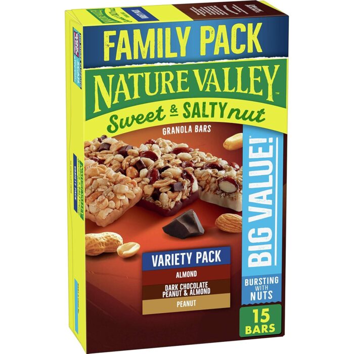 Nature Valley Granola Bars, Sweet and Salty Nut, Variety Pack, 15