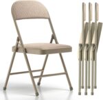 Nazhura 4 Pack Folding Chairs, Fabric Dining Chair Set with Padded