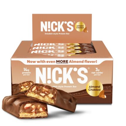 Nick's Protein Bars Almond Chocolate | 14g protein | 220 calories |