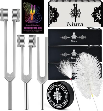 Niura Tuning Fork Set – 128Hz, 256Hz & 512Hz Aluminum Alloy Tuning