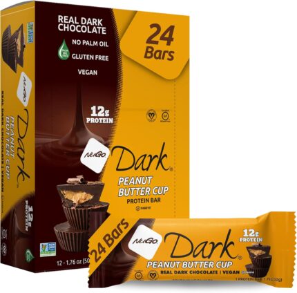 NuGo Dark Peanut Butter Cup, 12g Protein Bar, Vegan, Gluten Free,