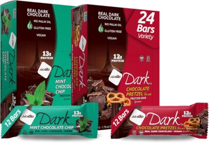NuGo Dark Variety - Chocolate Pretzel 12 Bars & Mint Chocolate Chip 12