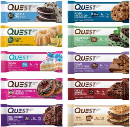 Nutrition Protein Bars, Assorted 10 Flavor Variety Pack - High Protein
