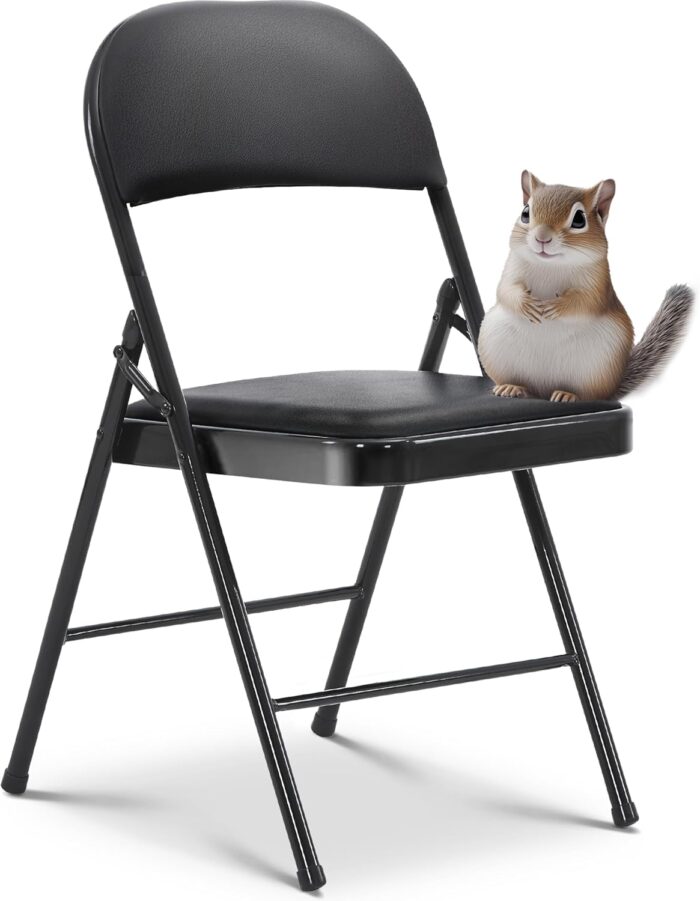 Oline Vinyl Folding Chairs, Padded Vinyl Cushion Chairs with Durable