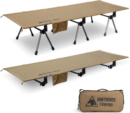 OneTigris SUPRANUBIS Camping Cot, Height Adjustable with Cot Leg