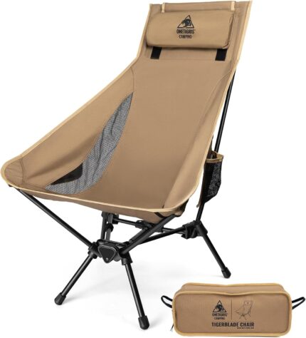 OneTigris Tigerblade High Back Camping Chair with Pillow Design,