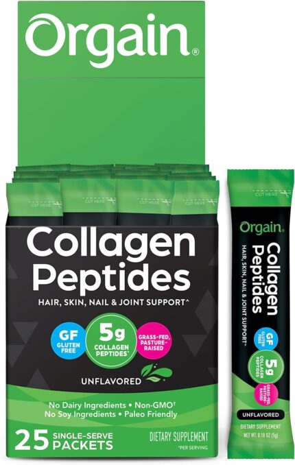 Orgain Hydrolyzed Collagen Peptides Travel Packets For Women & Men -