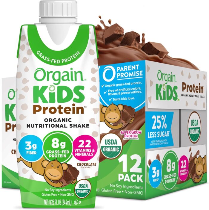 Orgain Organic Kids Protein Nutritional Shake, Chocolate - 8g of