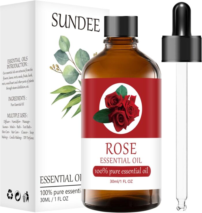 Organic Rose Essential Oils Aromatherapy 1 Fl Oz 100% Pure Natural