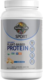 Organic Vegan Vanilla Protein Powder with Probiotics, BCAAs, 30g Plant