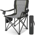 Outdoor Large Camping Chairs for Adults, Heavy Duty Camp Chair Support