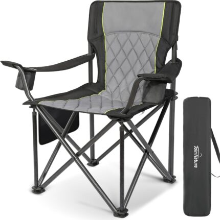 Outdoor Large Camping Chairs for Adults, Heavy Duty Camp Chair Support