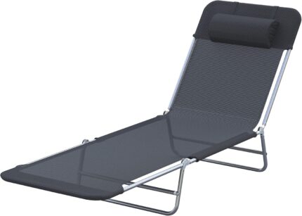 Outsunny Folding Chaise Lounge Pool Chairs, Outdoor Sun Tanning Chairs