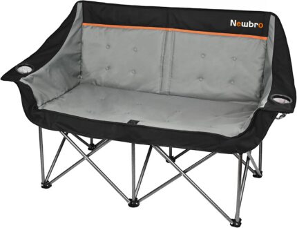 Oversized Double Camping Chair for Adults, Fully Padded Folding