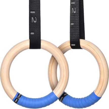 PACEARTH Gymnastics Rings Wooden Olympic Rings 1500/1000lbs