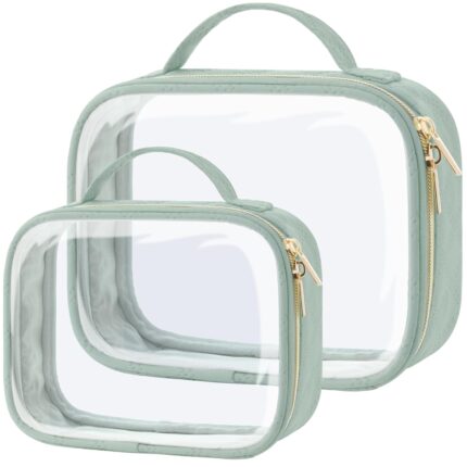 PACKISM TSA Approved Toiletry Bag, 2 Pack Clear Makeup Bags with