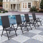 PHI VILLA Patio Folding Chairs Set of 4, Portable Outdoor Dining