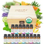 PURA D'OR Organic Sweet16 Essential Oils Set - 16x 10mL Wood Box