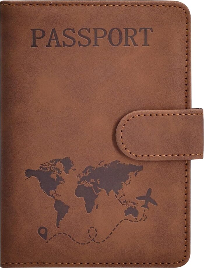 Passport Holder, Passport Cover with Credit Card Slot and Boarding