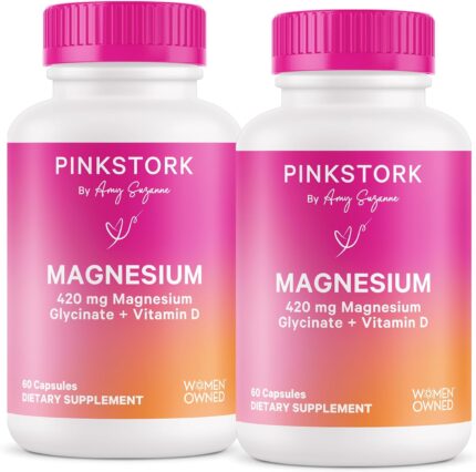 Pink Stork Magnesium Glycinate with Vitamin D - Magnesium Supplement