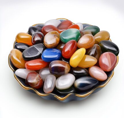 Polished Stone Set Colorful Agate Crystals, Handpicked Tumbled