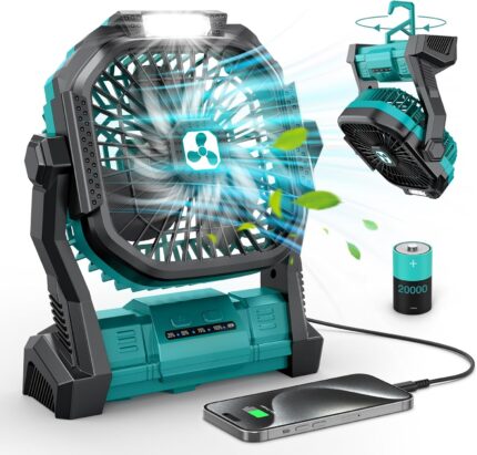 Portable Fan Rechargeable, 20000mAh Cordless Battery Powered Fan with