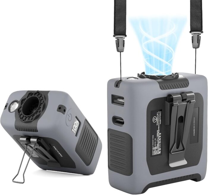 Portable Fan Wearable Personal Fan with 5 Speed Max 55 Working Hours