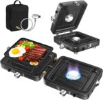 Portable Folding Camping Stove - 2-Burner Propane Camp Stove with