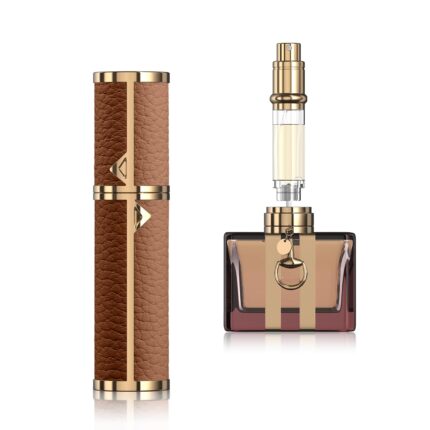 Portable Mini Refillable Atomizer, Cowhide Material, Travel Perfume