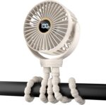 Portable Stroller Mini Fan, Small Rechargeable Personal Cooler w/ 360°