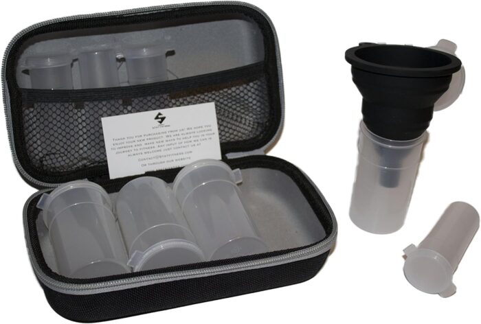 Powdered Supplement Case (Gray) - Portable Protein Powder Supplement
