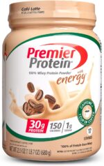 Premier Protein Powder, Cafe Latte, 30g Protein, 1g Sugar, 100% Whey