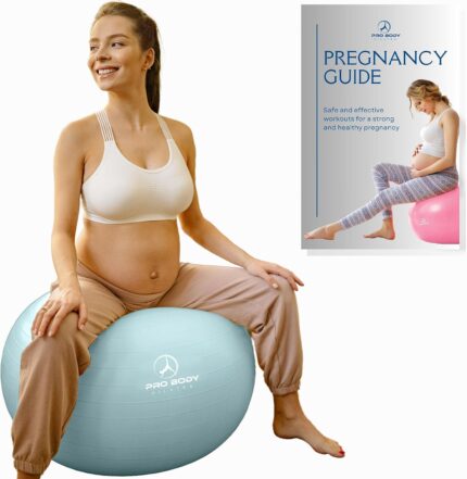ProBody Pilates Pregnancy Ball - Yoga Ball for Pregnancy with Book,