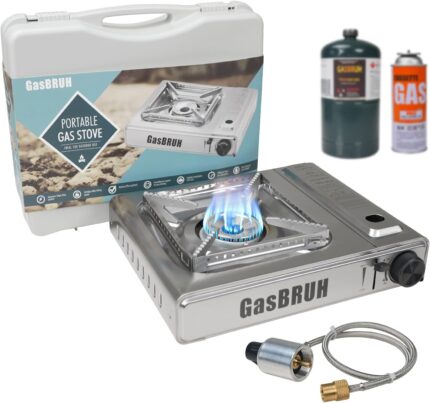 Propane or Butane Stove with Windblocker,Dual Fuel 10000BTU Stainless