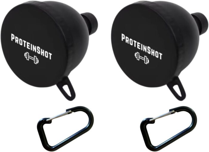 Protein Funnel, Travel Protein Powder Container To Go with Carabiner -