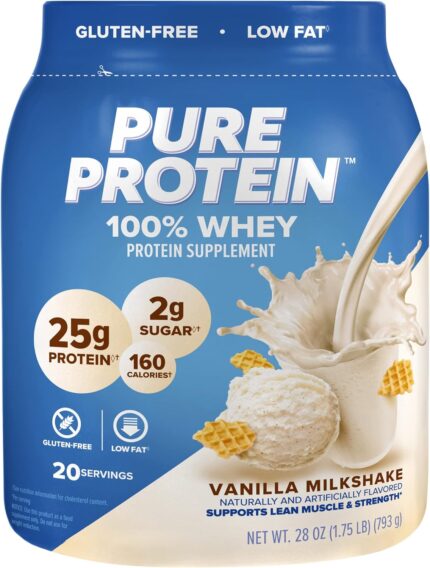 Pure Protein Powder, Whey, High Protein, Low Sugar, Gluten Free,
