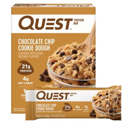 Quest Nutrition Chocolate Chip Cookie Dough Protein Bars, 21g Protein,