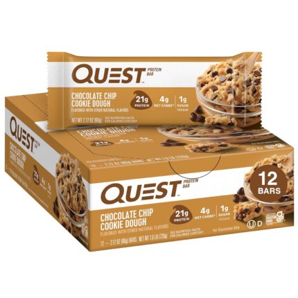 Quest Nutrition Chocolate Chip Dough Cookie Protein Bars, 21g Protein,