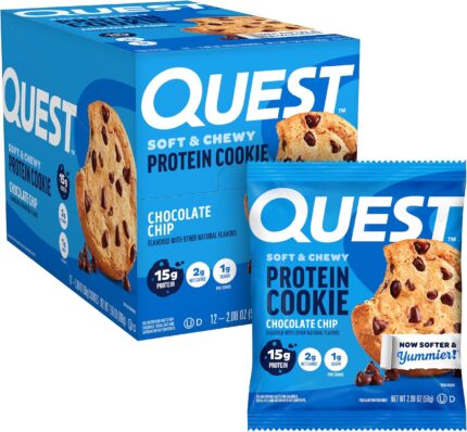 Quest Nutrition Chocolate Chip Protein Cookie, 15g Protein, 1g Sugar,
