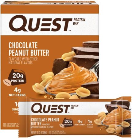 Quest Nutrition Chocolate Peanut Butter Protein Bars, 20g Protein, 1g