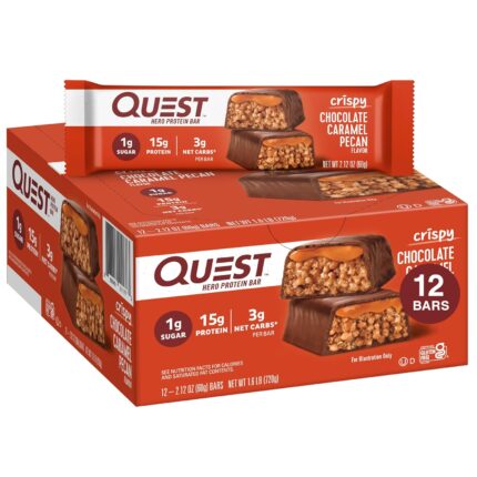 Quest Nutrition Crispy Chocolate Caramel Pecan Hero Protein Bar, 15g