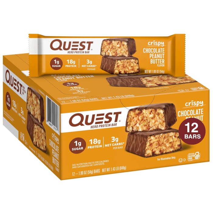 Quest Nutrition Crispy Chocolate Peanut Butter Hero Protein Bar, 18g