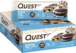 Quest Nutrition Dipped Chocolate Cookies & Cream Protein Bars, High