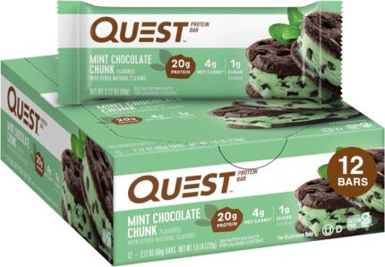 Quest Nutrition Mint Chocolate Chunk Protein Bars, 20g Protein, 1g