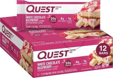 Quest Nutrition White Chocolate Raspberry Protein Bars, 20g Protein,