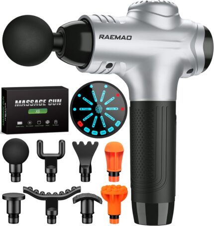 RAEMAO Massage Gun, Handheld Electric Deep Tissue Muscle Massager for