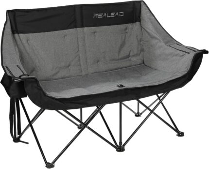 REALEAD Double Camping Chair - Oversized Camping Loveseat for Adults
