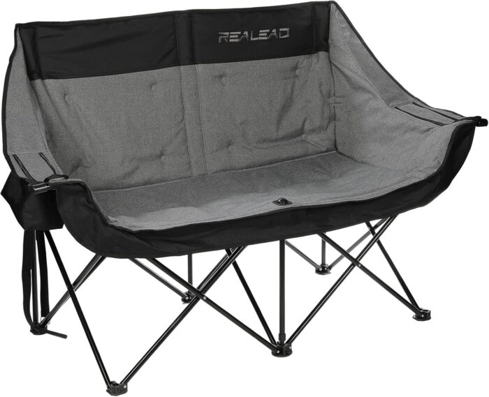 REALEAD Double Camping Chair - Oversized Camping Loveseat for Adults